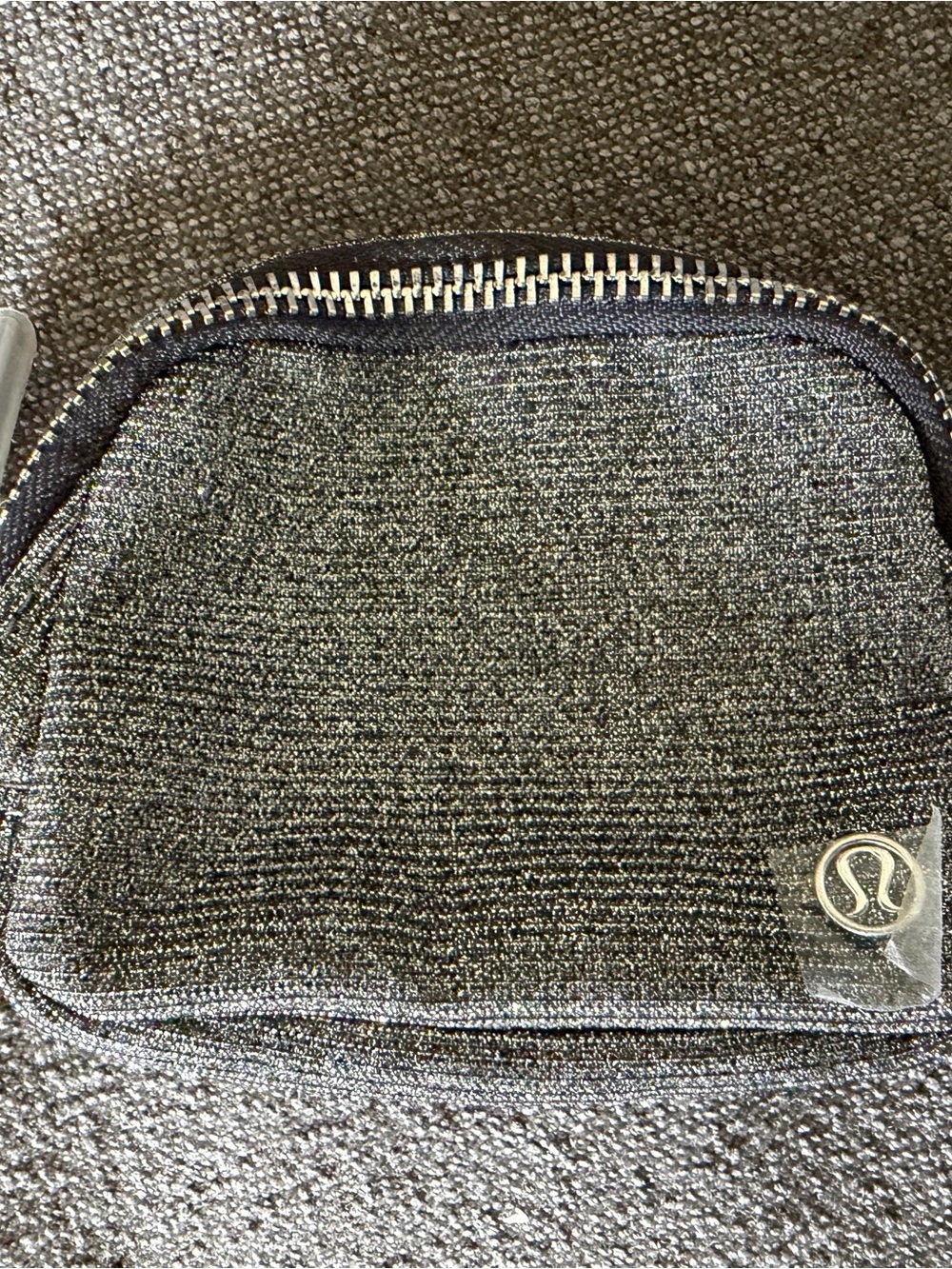lululemon athletica Metallic Black Glitter Cosmetic Pouch